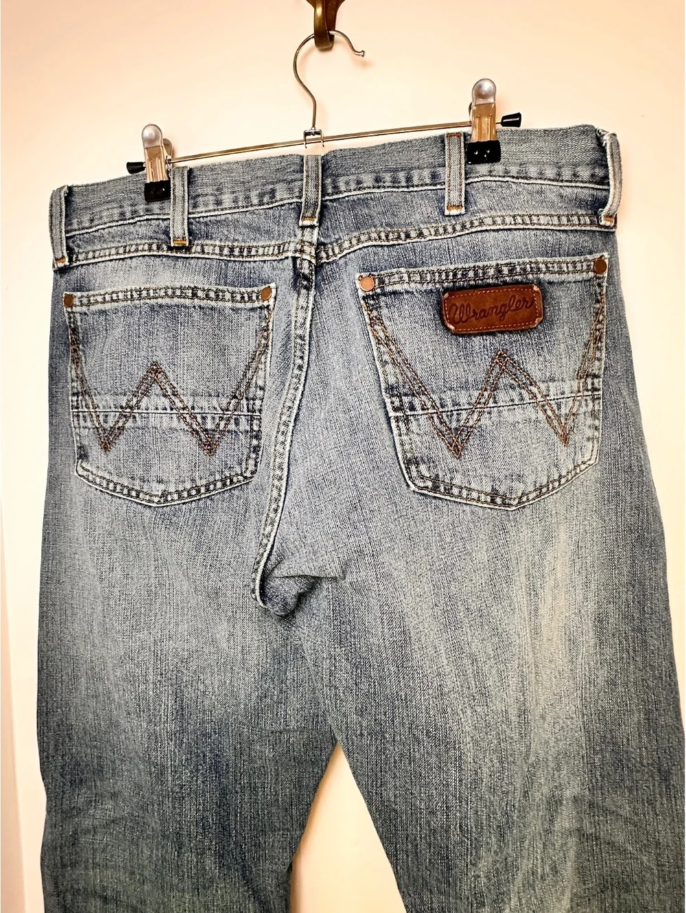 Wrangler Retro Men’s Slim Straight Jeans 34x32 88MWZDK 100% Cotton Western Denim